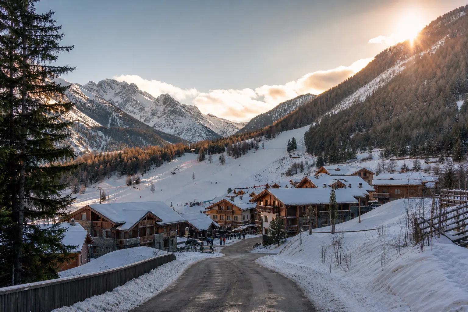 Station de Valfréjus dans la vallée alpine